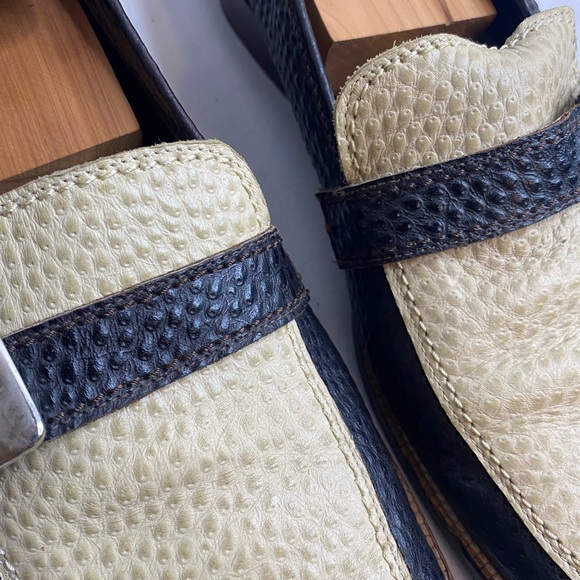 Vintage R.MARTEGANI leather Men\'s Brown and Cream Loafers size 10.5 main image 7
